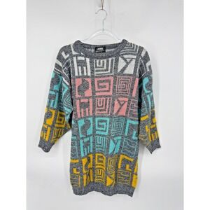 Vintage‎ Jolie New York Pullover Sweater Knit Geometric Art to Wear Artcore